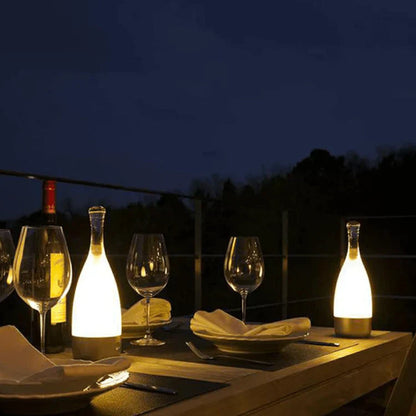 Oplaadbaar decoratief nachtlampje in de vorm van een wijnfles