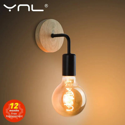 Houten wandlamp